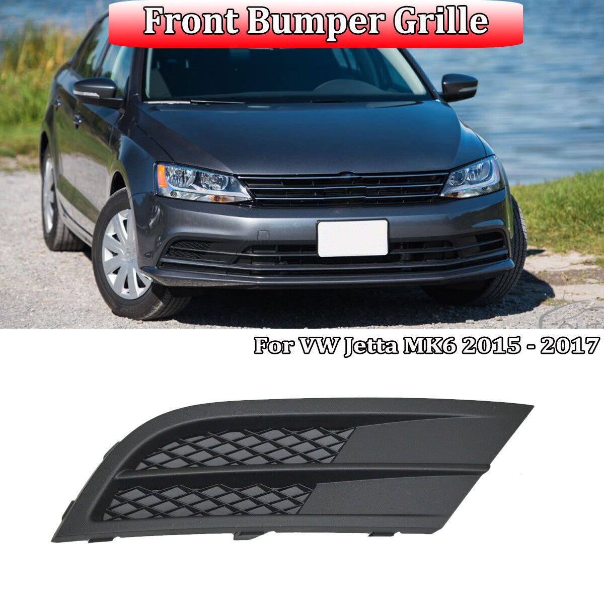 Right Front Bumper Fog Light Lamp Cover Grille For 2015-2017 for VW for Jetta Ttim