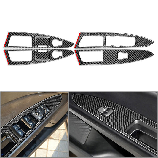 LHD 6 Pcs Window Lift Panel Switch Cover Trim for Ford Mondeo 2013-2017