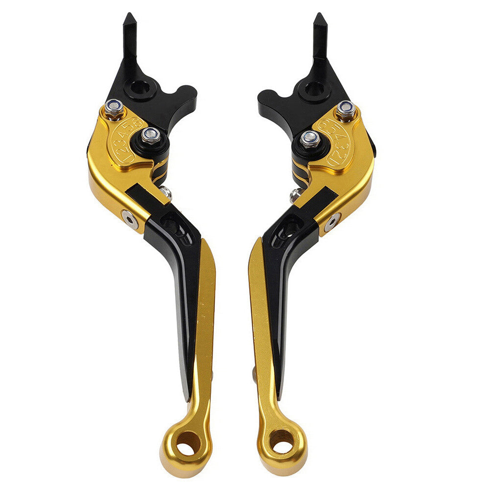 CNC Folding Extendable Brake Clutch Levers for Kawasaki ZX10R/RR/KRT 16-20 Gold