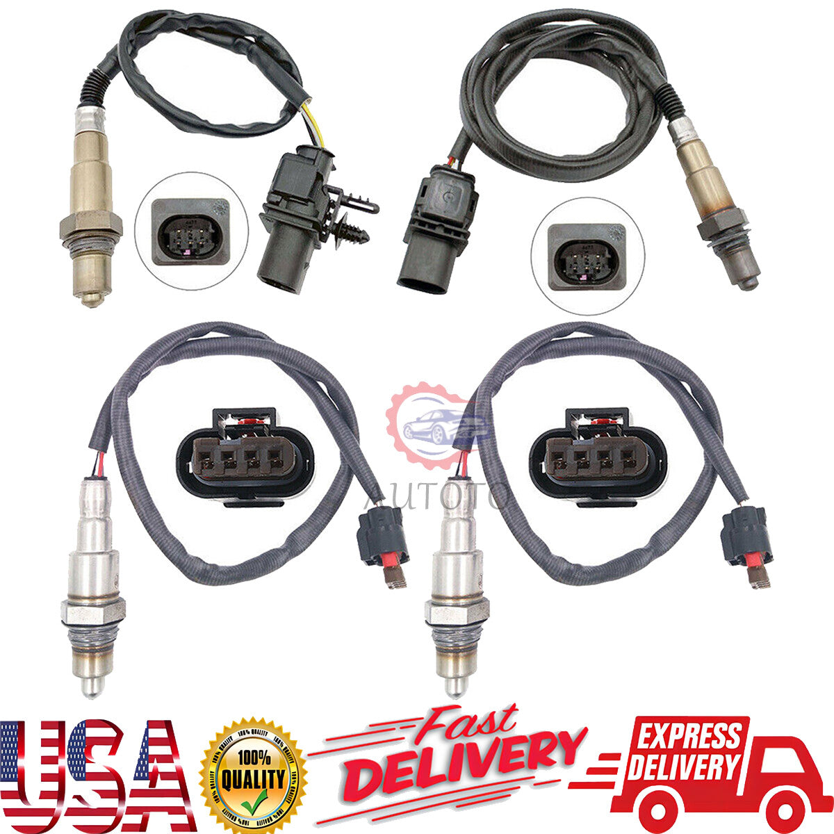 Set of 4 UpDown Oxygen Sensor for Ford F-150 V6 3.5L only fit Turbo 2015-2016