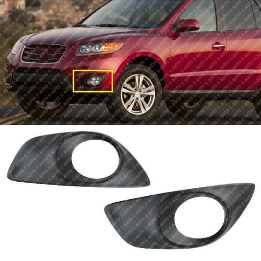 Pair front Left Right bumper fog light cover for Hyundai Santa Fe 2010-2012