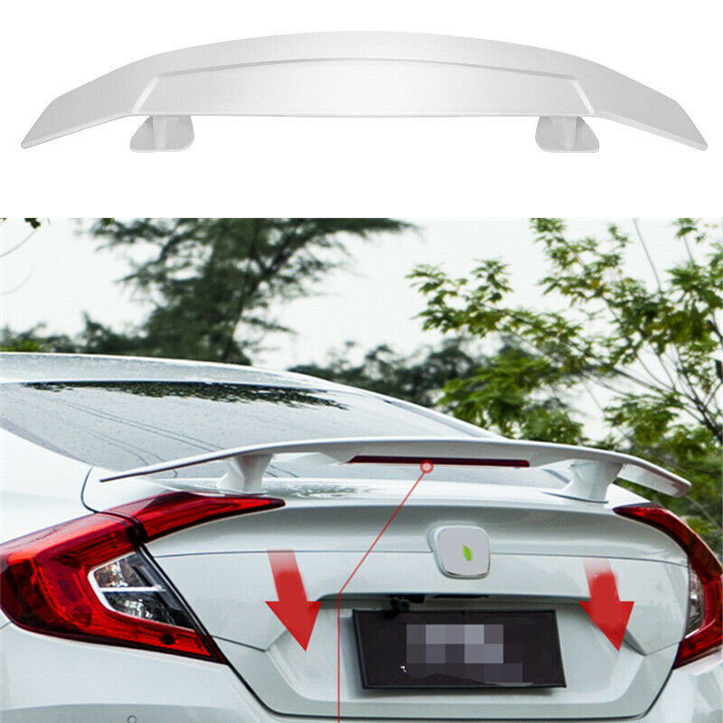 Pearl White Aircraft Rear Trunk Spoiler Wing Flap for Honda for Civic 10th 2016-2021
