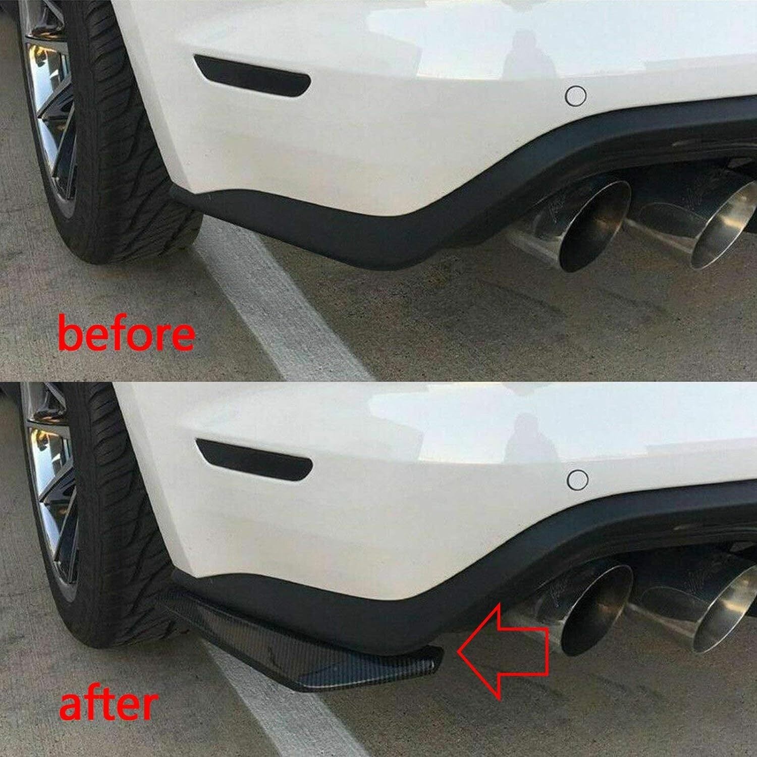 2pcs Fit for Chevy Tahoe Carbon Fiber Rear Bumper Diffuser Lip Splitter Canards