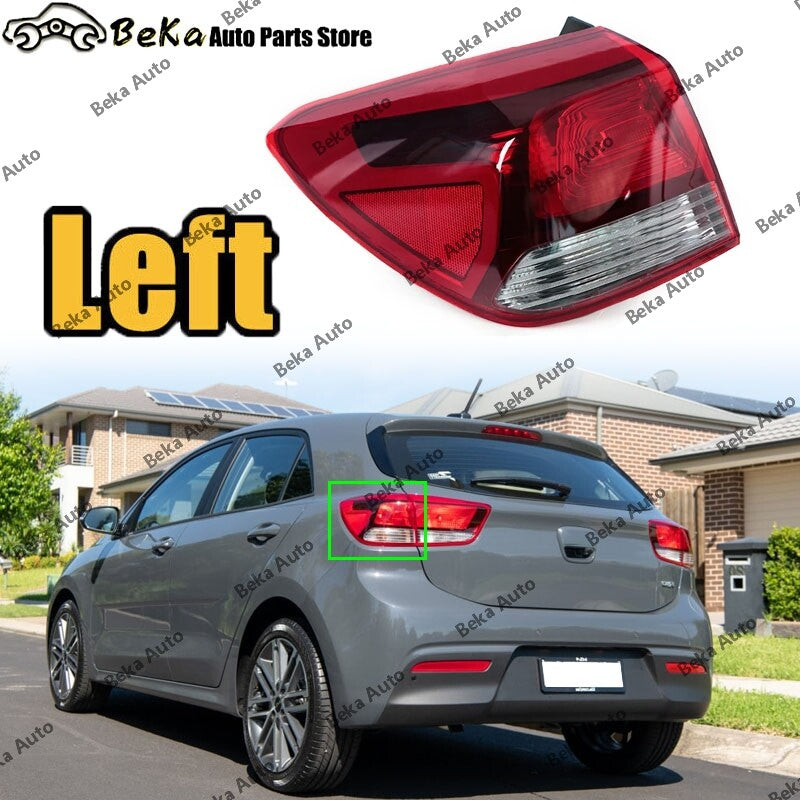 One-piece rear bumper light and taillight (left side) suitable for Kia Rio 2017-2022 5-door hatchback.