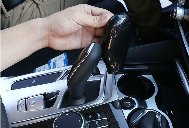for BMW X3 G01 X4 2018-2021 ABS Carbon Fiber Gear Shift Knob Shifter Lever Trim