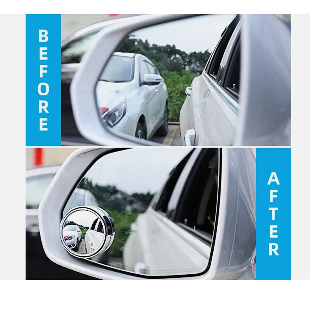 2x Blind Spot Mirrors Adjustable Round HD Glass Convex Side Rear View Mirror Car