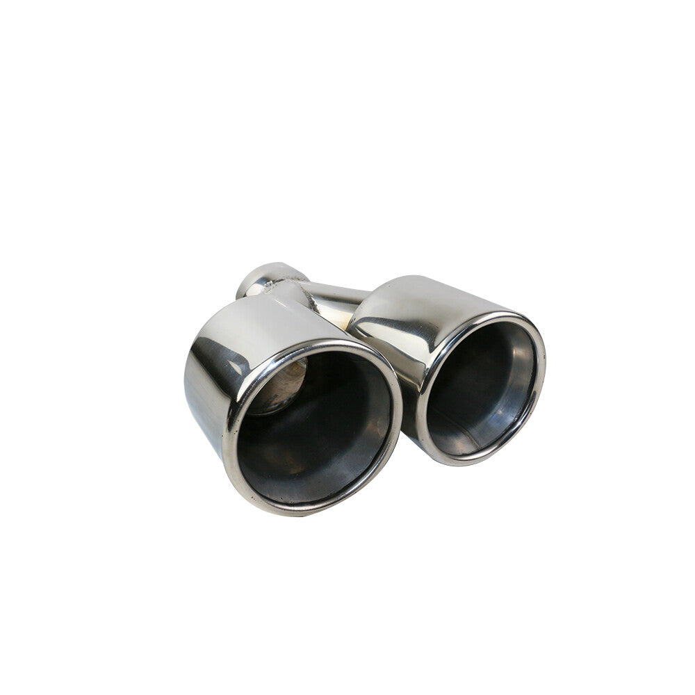 2.5 ID 3.5'' OD Universal End Pipe Double Wall Exhaust Tips Rolled Dual tips