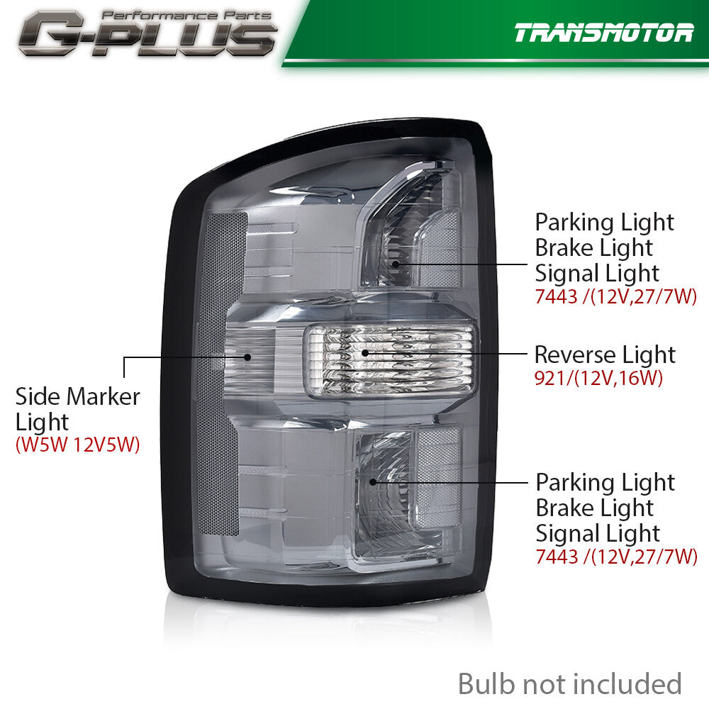 Smoke Fit for 2014-2018 for GMC for Sierra 1500 2500 3500 Taillights and Brake Lights
