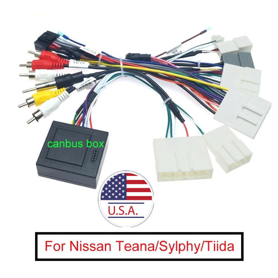 16 Pin Auto Stereo Audio Android Power Cable Adapter With Canbus Box for Nissan