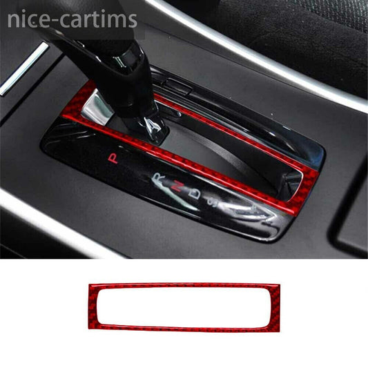 Red Carbon Fiber Central Control Gear Shift Box Trim for Honda Accord 2013-2017