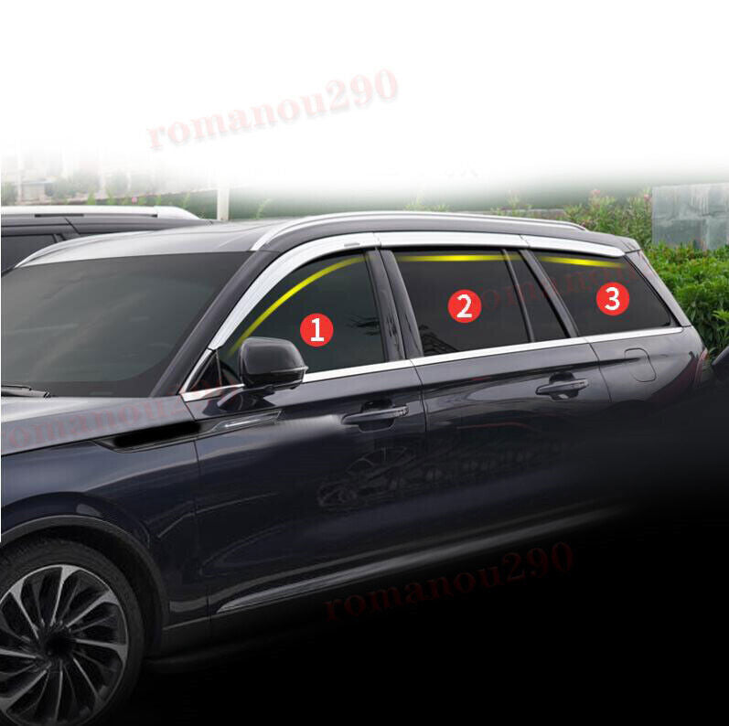 for Lincoln Aviator 20-23 Chrome Window Visor Vent Shades Sun Rain Guard Trim 6x