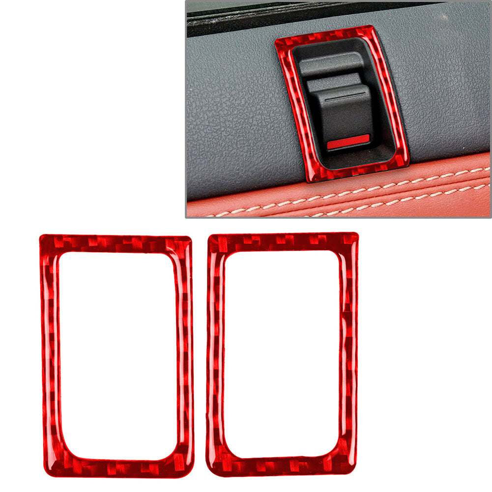 Interior Door Lock Pins Frame Cover Trim for Nissan GTR R35 2008-2020 Red 2pcs