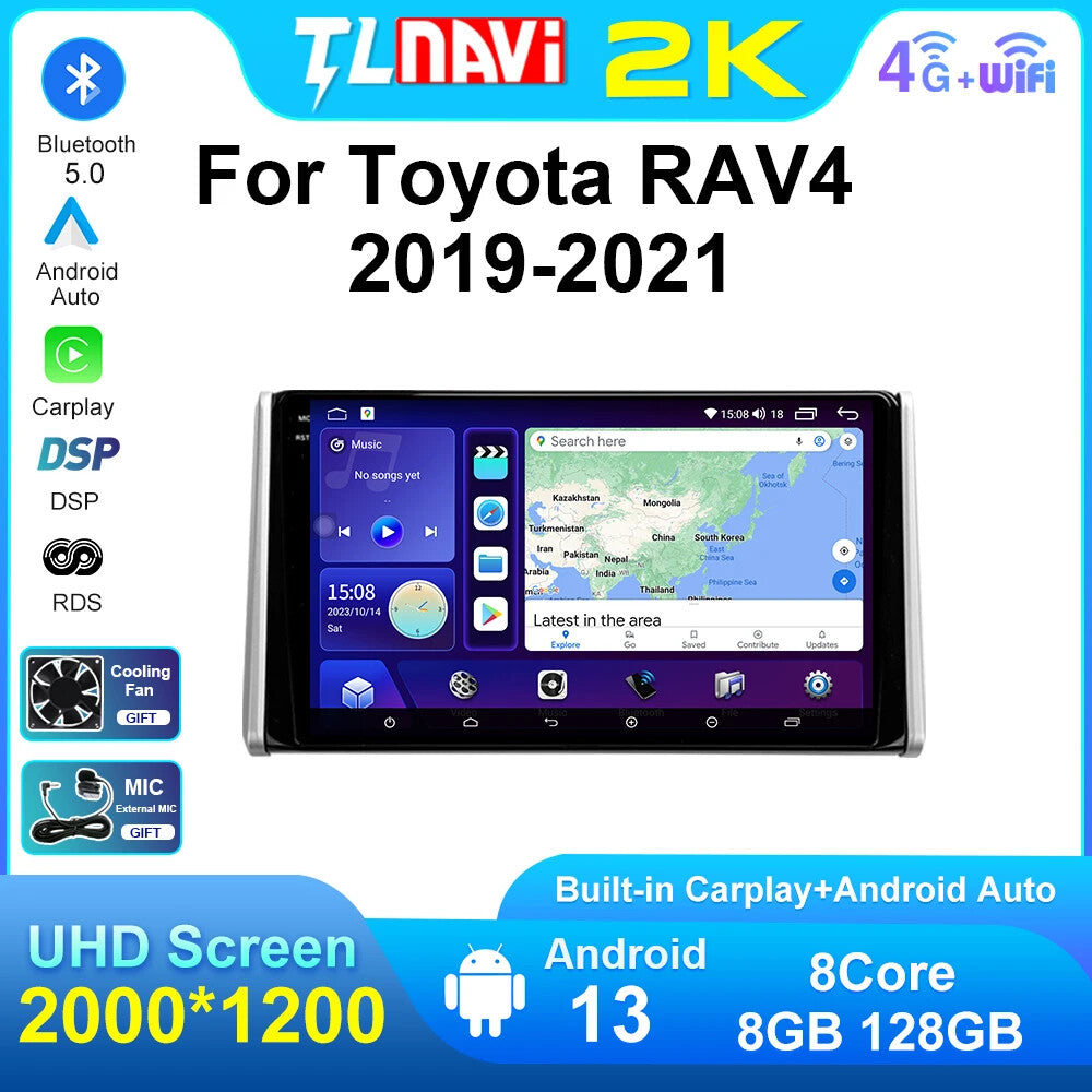 Car Radio Multimedia for Toyota RAV4 Android12 Stereo Player Unit GPS Navigation