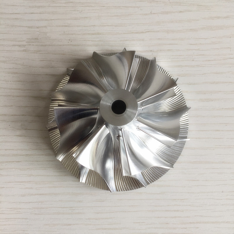 TD05H 7+7 Blade 59.05/76.13 mm Turbine Aluminum 2618/Burnt Compressor Wheel