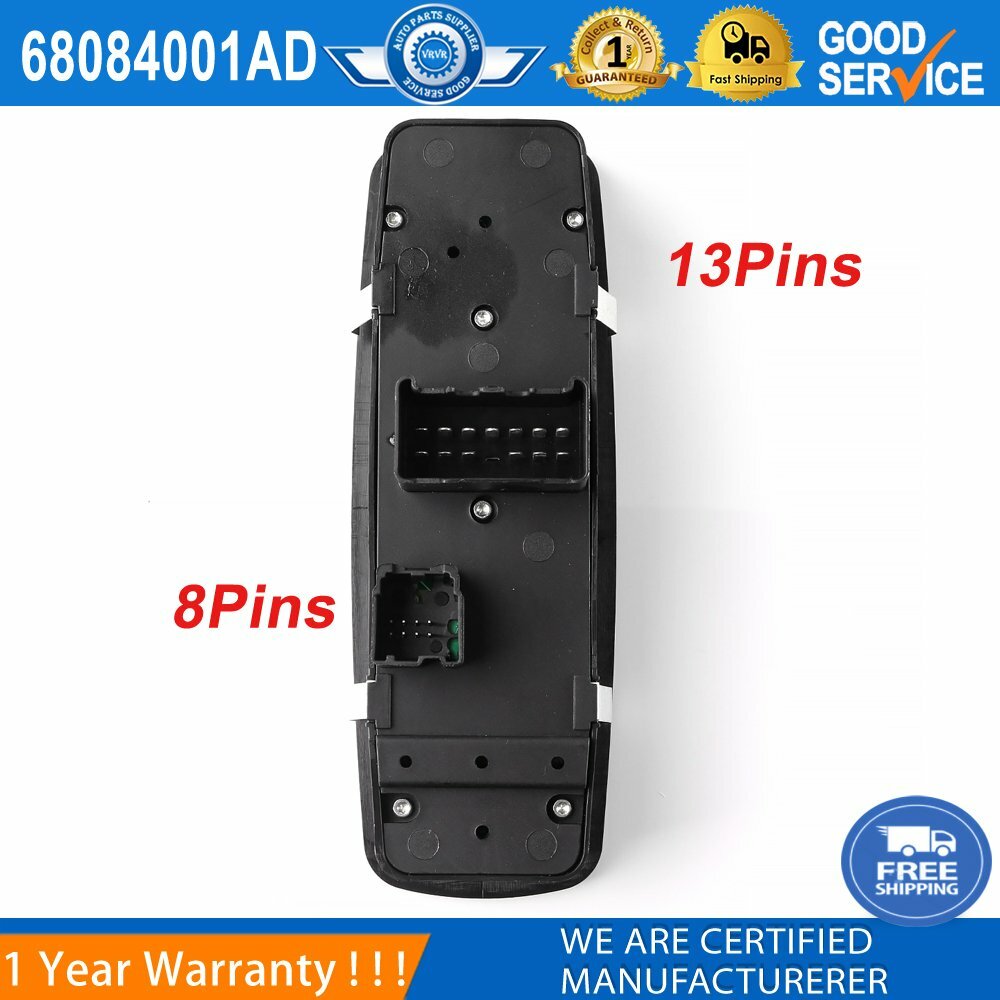 68084001AD Front Main Window Switch (Left Side) Suitable for 2011-2016 for Dodge Journey