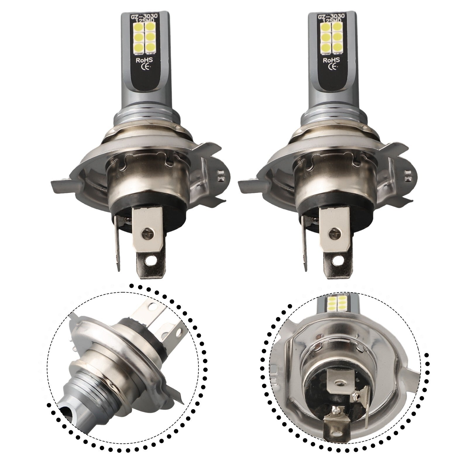 2PCS H4 9003 HB2 LED Headlight Bulbs Kit High Low Beam 3000K Golden Yellow