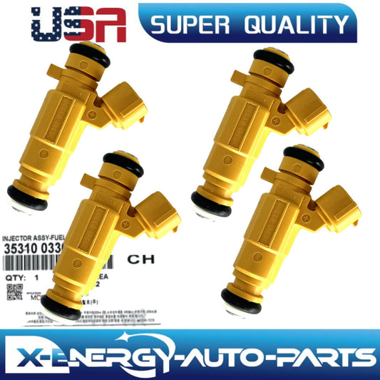 4PCS Fuel Injector 3531003300 for 2017-22 for Hyundai Accent Verna Pony for Kia Rio 1.4L