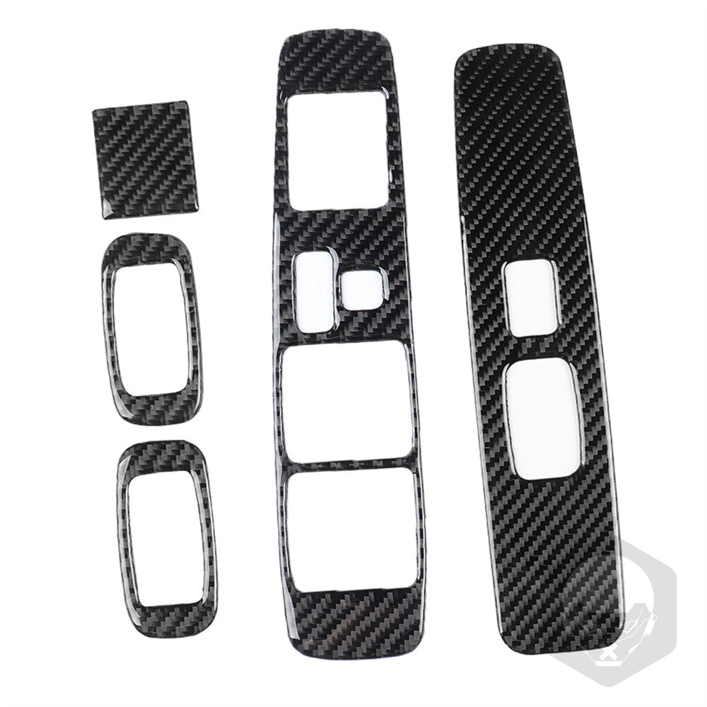 5¡ÁCarbon Fiber Window Lift Switch Button Trim for Toyot@ Tacom@ 4-Door 2001-2004