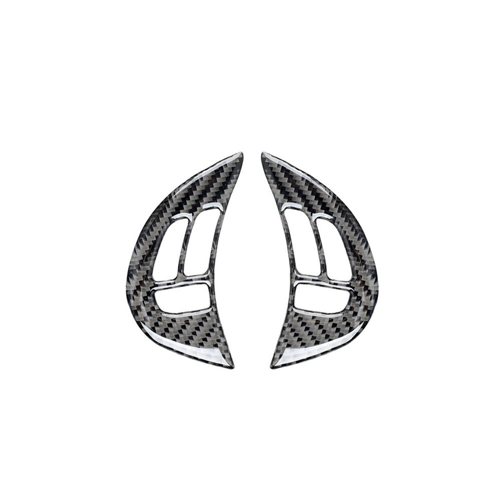 2Pcs Carbon Fiber Steering Wheel Button Trim for Subaru Forester 2009-2013 TypeA
