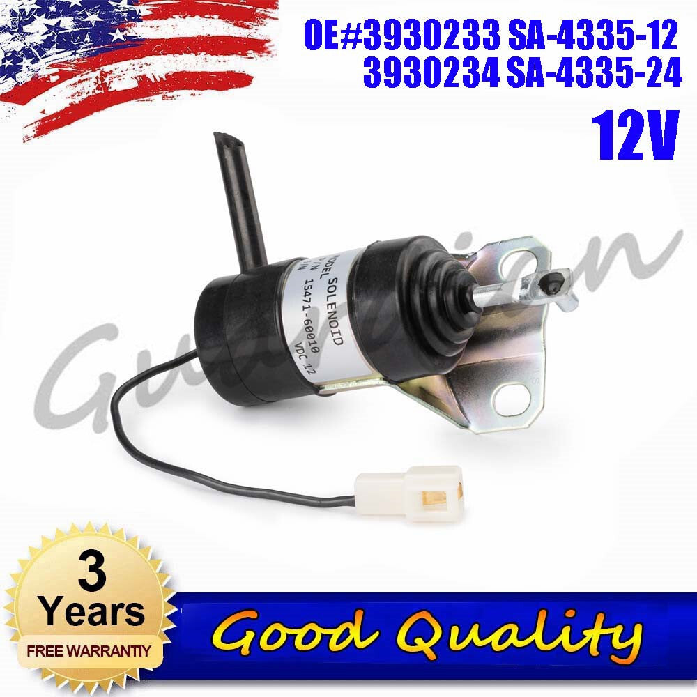 Fuel Shut Off Stop Solenoid 3930233 For HITACHI for HYUNDAI KOBELCO KOMATSU