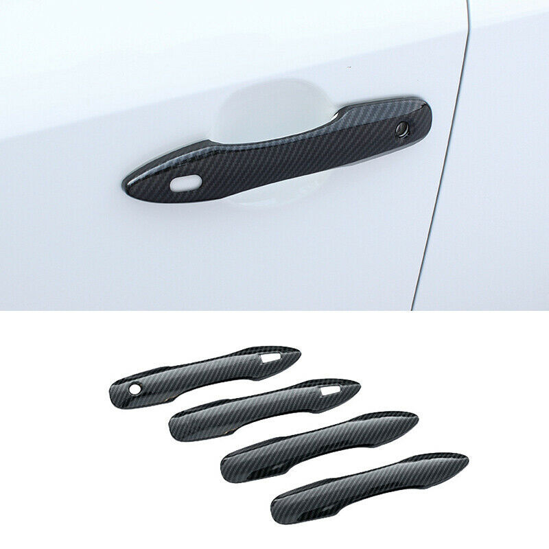 4P for Toyota for Corolla 2019-2023 Carbon Fiber Door Handle Cover Trim W/ for Smart Hole