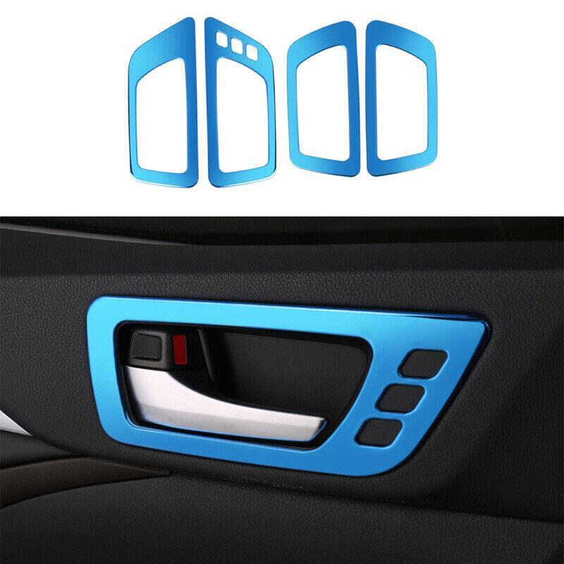 Blue Steel Inner Door Handle Frame Trim 4pcs Fit for Toyota Highlander 2014-2019