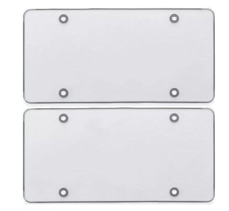 2-Piece Car Flat License Plate Frame Cover Front Cover Rear Trunk Transparent Suitable for Subaru