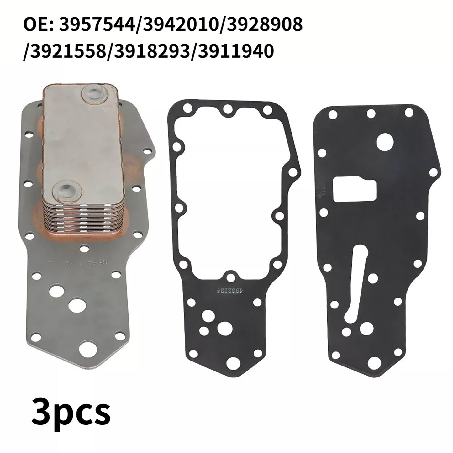 3pcs/set Oil Cooler w/ Gaskets for Dodge 5.9L 6B 6BT 1989-1997 3926760