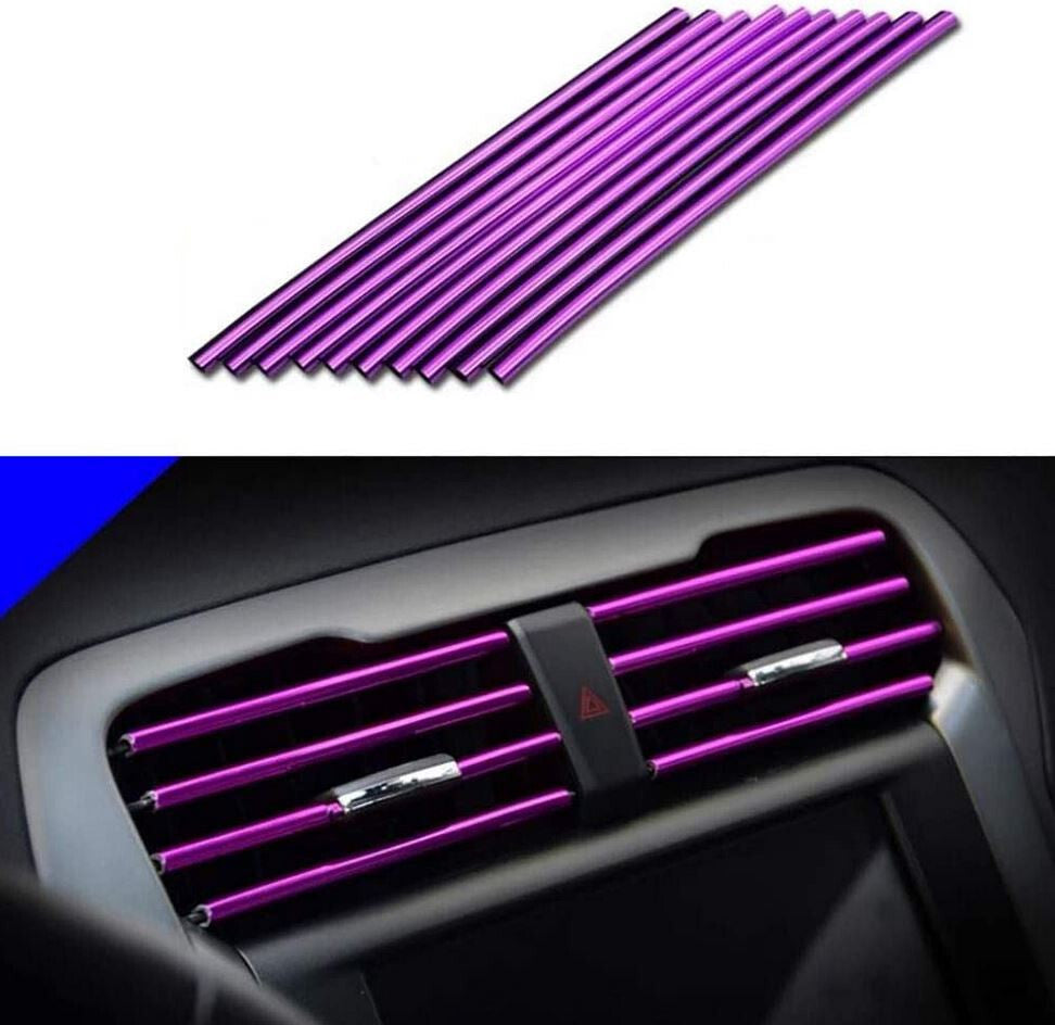 10-piece molded decorative strip for car air conditioning sockets in purple, suitable for Chevrolet .