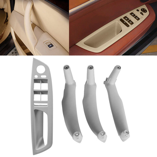4x Gray Inner Interior Door Pull Handle Trim Cover for BMW X5 E70 X6 E71 E72 LHD