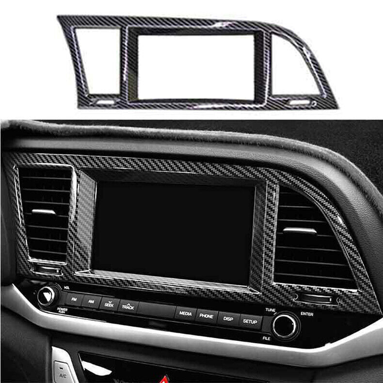 for Hyundai for Elantra 2017-2018 Carbon Fiber Inner Console Navigation Frame Cover
