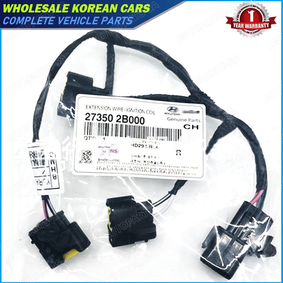 Ignition coil extension harness cable 27350-2B000 suitable for Hyundai and for Kia vehicles from 2010 to 2014.