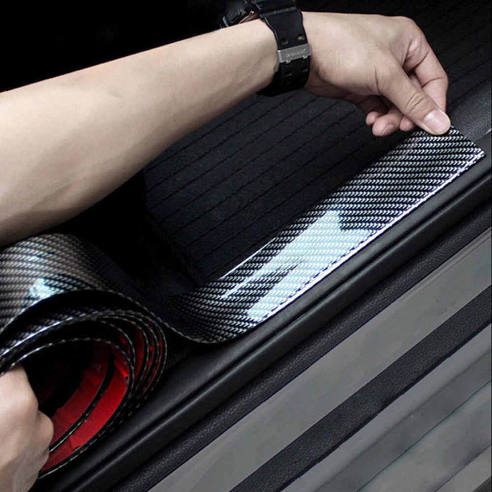 Bumper Protector Car Strip Carbon Fiber Rubber Door Edge Moulding Sticker Guard