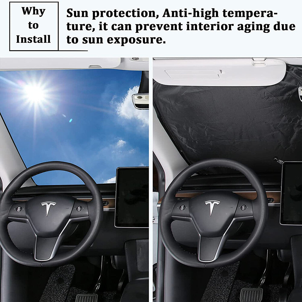 for Tesla Accessories Large Car Windshield Sun Shade UV Block Cover Visor Screen