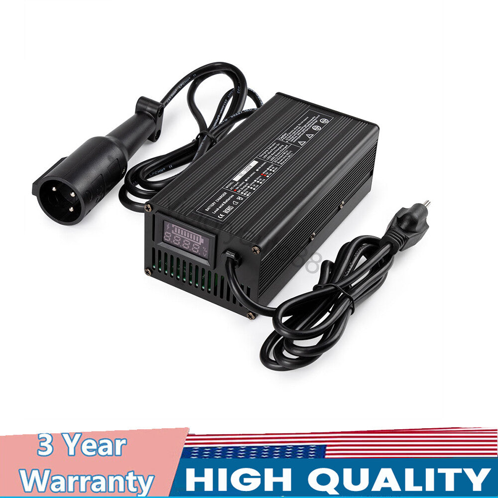 Battery charger connector, round charging, compatible with EzGo for golf cart 48V 5A 3-pin plug, new.