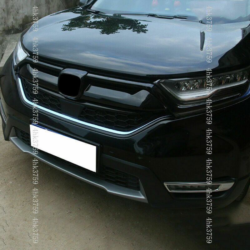 Front Grille Grilles Moulding Cover Trim for Honda CR-V 2019-2022 Glossy Black