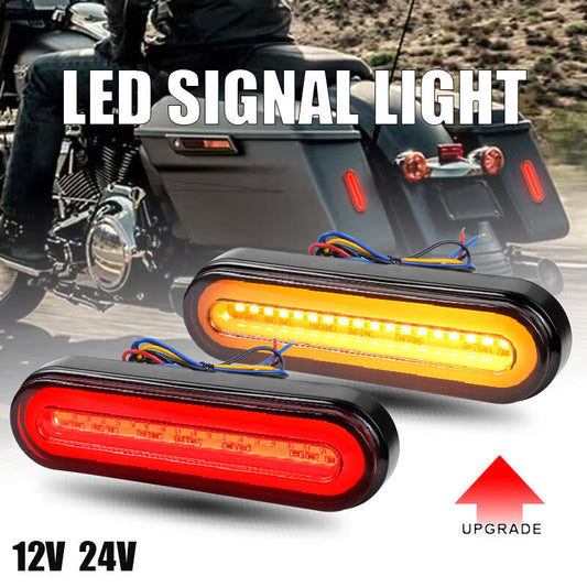 2X Motorcycle 5 LED DRL Brake Stop Turn Signal Tail Light Flowing For UTV ATV
