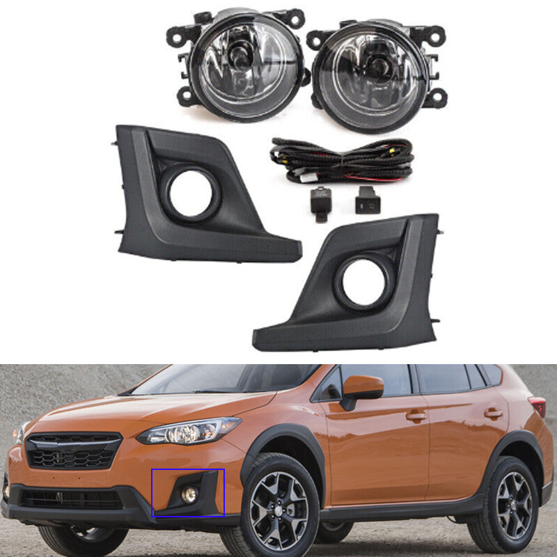 Fog Light Driving LampCover Bezel Wiring Kit Set for Subaru Crosstrek 2018-2020