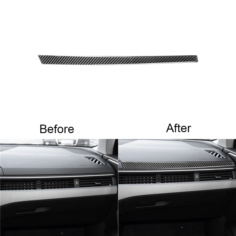 for Audi for A4 B9 2017-19 Carbon Fiber for Co -pilot Console Decorative Strip Cover Trim