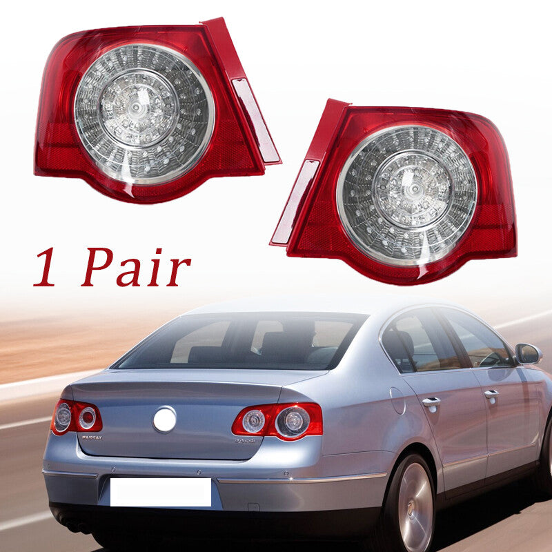 Pair for VW for Passat B6 Sedan 2006-2010 Outer LED Tail Light Rear Brack Tail Lamp