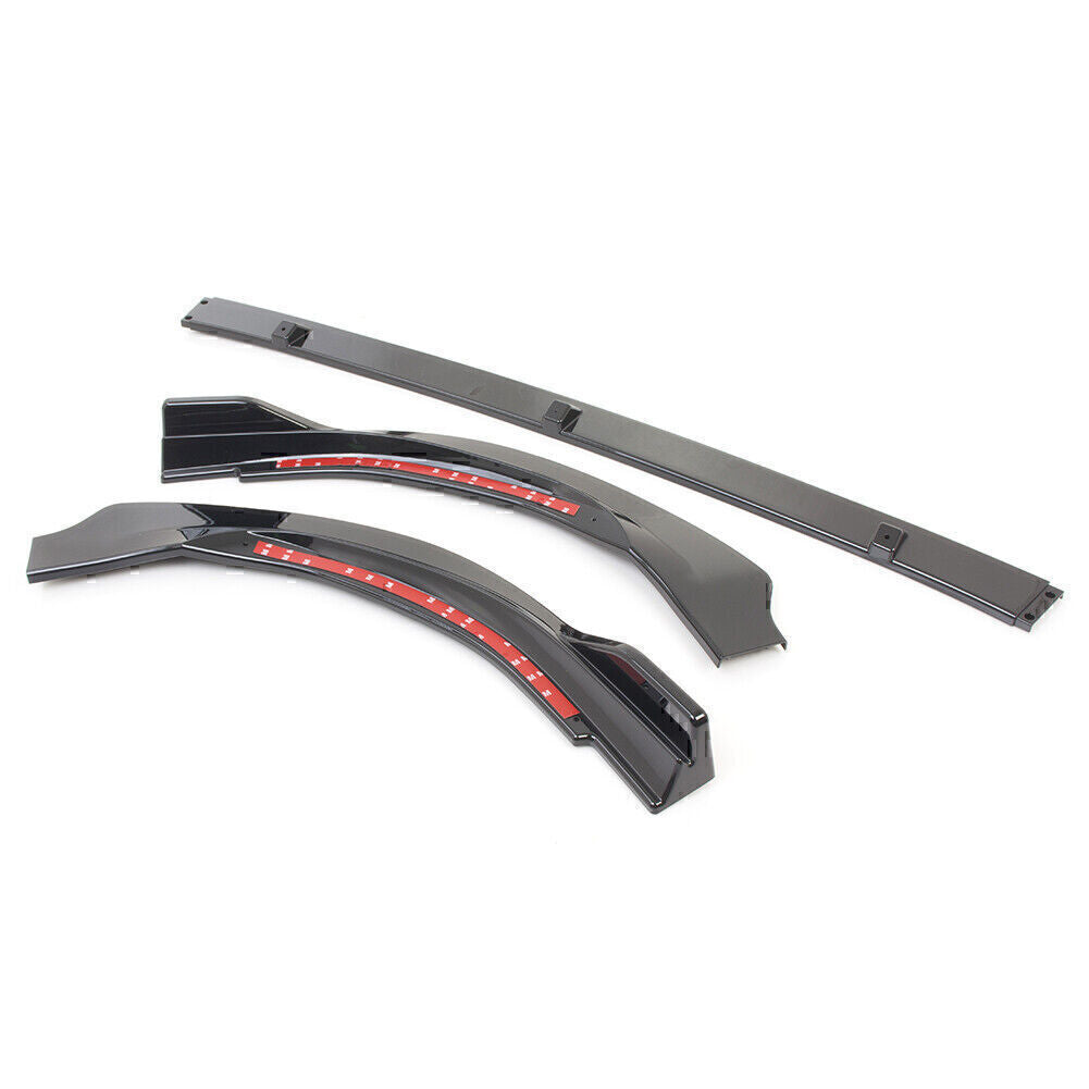 3Pcs Gloss Black Car Front Bumper Lip Cover Trim Fit for Toyota for Camry 2018 SE ABS