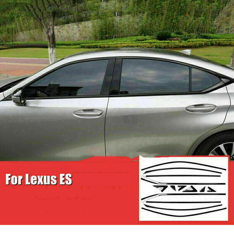 For 2019-2022 for Lexus ES250 ES350 ES300H Black Steel Full Window Trim Strip Cover