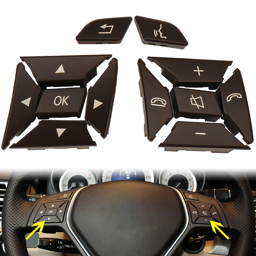 for Mercedes E-Class LeftRight Steering Wheel Control Button Multi Switch Brown