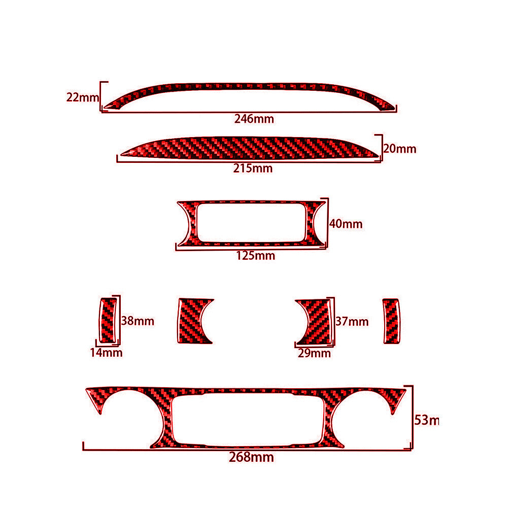 Red Carbon Fiber Below Center Console Trim For Silverado for GMC for SIERRA 2014-2018 -B