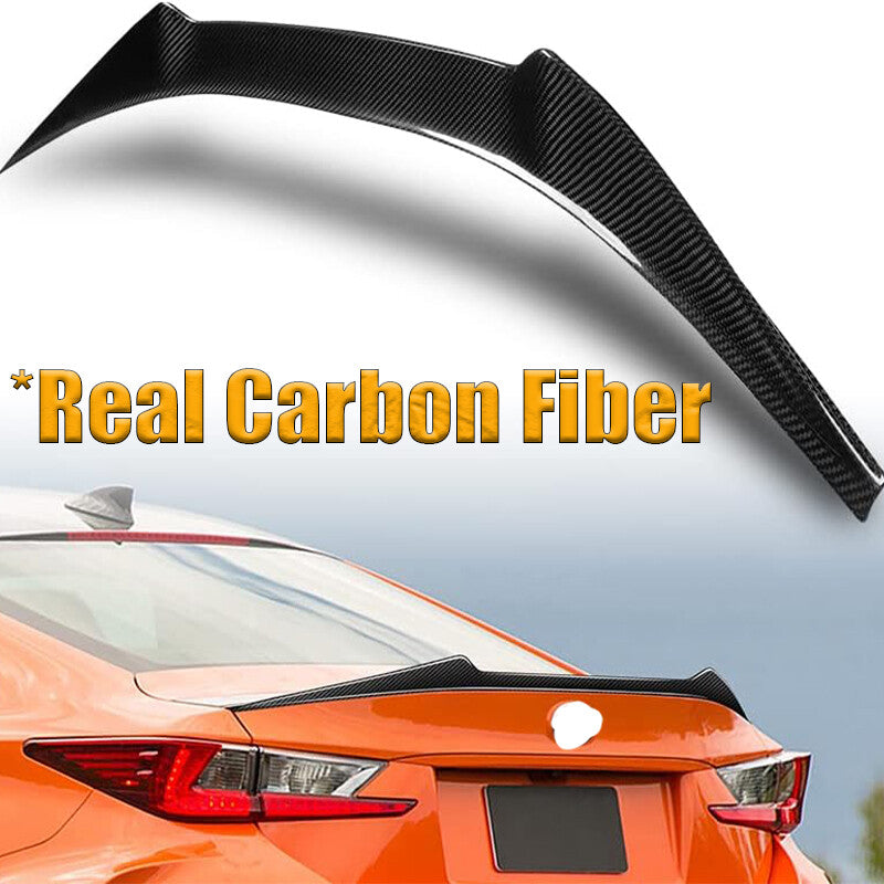Rear Trunk Spoiler High kick Wing Lip REAL CARBON for Lexus RC F RCF 2015-2018