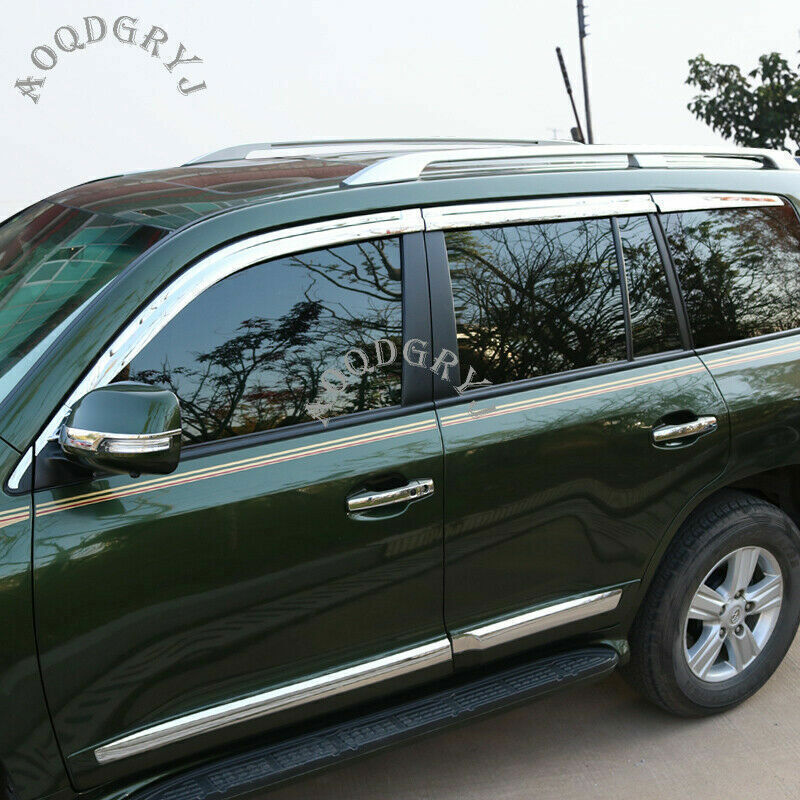 for Toyota for Land Cruiser 2008-21 Chrome Window Wind Deflector Visor Rain Guard10