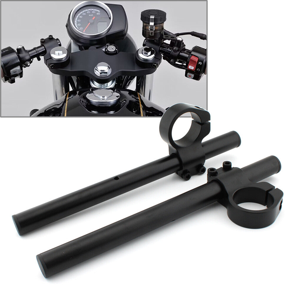 CNC High Lift Universal Version Clip Ons On Handlebar Fit for Honda CB350 Black 41mm