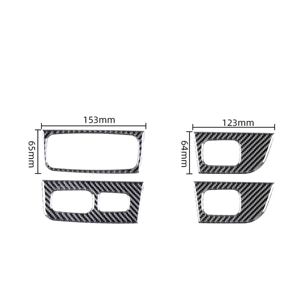 4¡ÁCarbon Fiber Window Lift Switch Button Panel Trim for Porsche Taycan 2019-2022