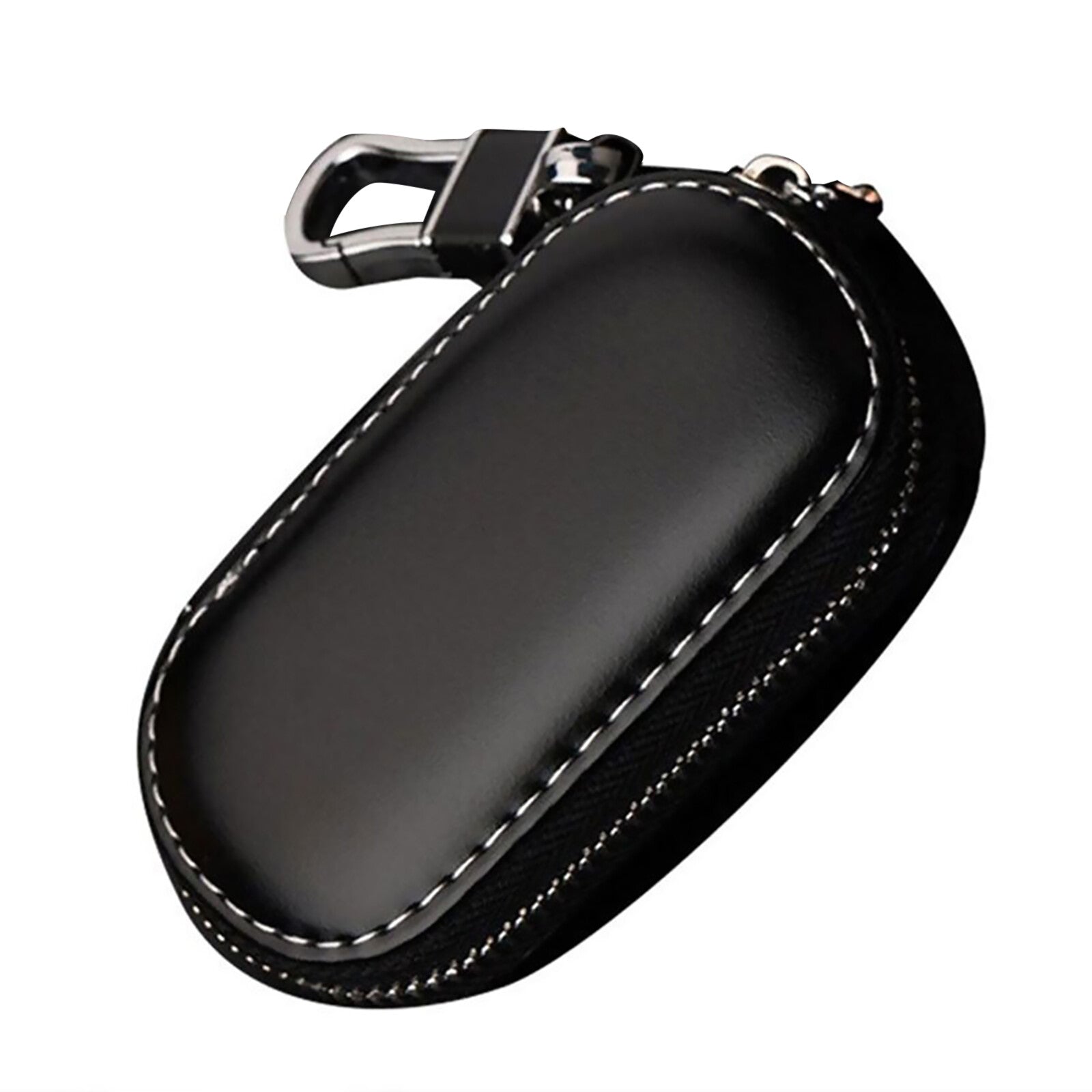 Leather Car Remote Key Fob Chain Zipper Pouch Wallet Holder Bags Case Cover