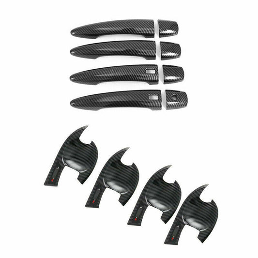 12X Carbon Fiber Door Bowl Handle Cover Trim for Nissan Rogue X-Trail 2021-2023
